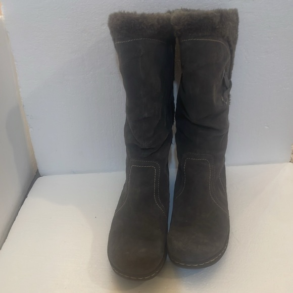 Bass Denver winter boots fur side zipper gray women’s size 8 - Picture 3 of 14